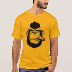 Grappig Cartoon Gorilla T-shirt – Geel Grafisch T-