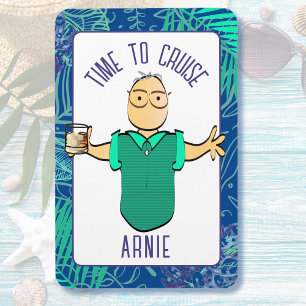 Grappig Cartoon grijs haar rijpe Man cruisedeur Magneet