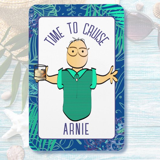 Grappig Cartoon grijs haar rijpe Man cruisedeur Magneet