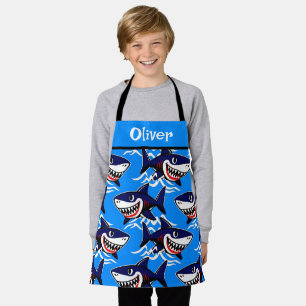 Grappig Cartoon Haaienpatroon Schort