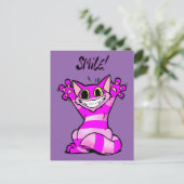 Grappig cartoon kat, glimlach briefkaart (Staand voorkant)