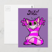 Grappig cartoon kat, glimlach briefkaart (Voorkant / Achterkant)