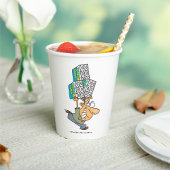 Grappig Cartoon Man Paniek kopen toiletpapier Papieren Bekers