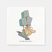 Grappig Cartoon Man Paniek kopen toiletpapier Servet (Voorkant)