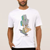 Grappig Cartoon Man Paniek kopen toiletpapier T-shirt (Voorkant)