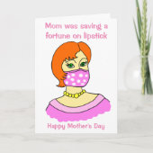 Grappig Cartoon Moeder Gezichtsmasker Lippenstift  Kaart (Voorkant)