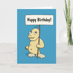 Grappig Cartoon monster met cookie gepersonaliseer Kaart