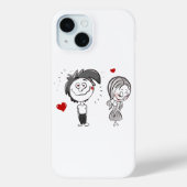 Grappig Cartoon paar Case-Mate iPhone Case (Achterkant)