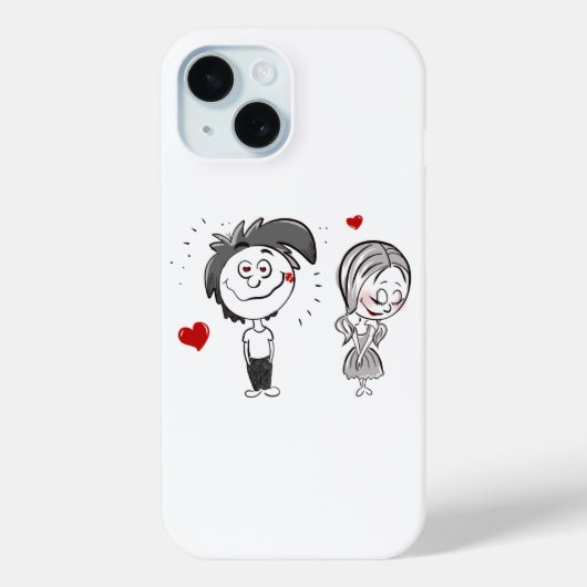 Grappig Cartoon paar Case-Mate iPhone Case (Achterkant)