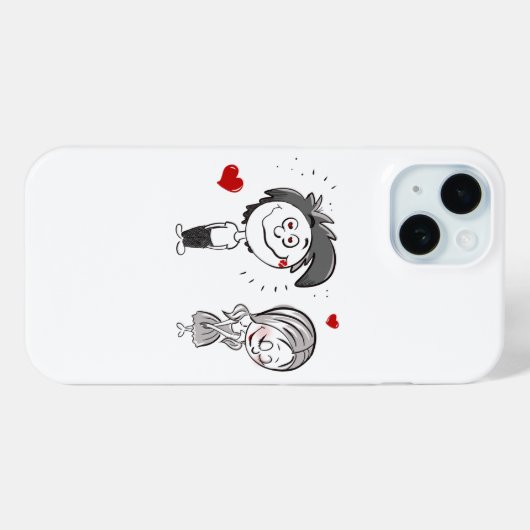 Grappig Cartoon paar Case-Mate iPhone Case (Achterkant (horizontaal))