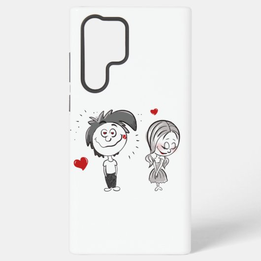 Grappig Cartoon paar Samsung Galaxy Hoesje (Achterkant)