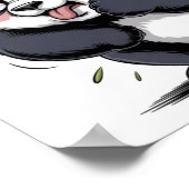 Grappig Cartoon Panda Ontwerp op een Witte Poster (Hoek)