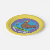 Grappig cartoon papier bord van een kippartij. (Gekanteld)