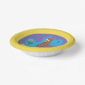 Grappig cartoon papier bord van een kippartij. (Gebogen)