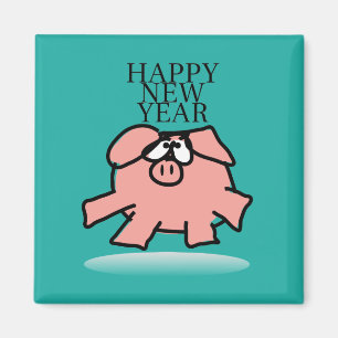 Grappig Cartoon Pig Year kiezen Kleurenmagneet Magneet