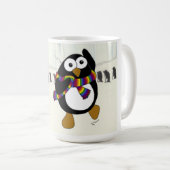 Grappig cartoon pinguïn dansen. koffiemok (Voorkant rechts)