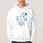 Grappig Cartoon Polar Beer Schattige Blauw Karakte Hoodie (Voorkant)