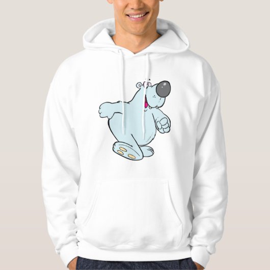 Grappig Cartoon Polar Beer Schattige Blauw Karakte Hoodie (Voorkant)