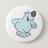 Grappig Cartoon Polar Beer Schattige Blauw Karakte Ronde Button 7,6 Cm (Voorkant)