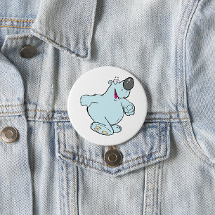 Grappig Cartoon Polar Beer Schattige Blauw Karakte Ronde Button 7,6 Cm
