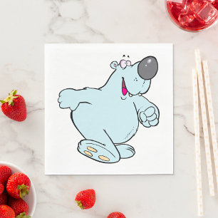 Grappig Cartoon Polar Beer Schattige Blauw Karakte Servet