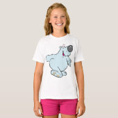 Grappig Cartoon Polar Beer Schattige Blauw Karakte T-shirt (Voorkant volledig)