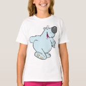 Grappig Cartoon Polar Beer Schattige Blauw Karakte T-shirt (Voorkant)