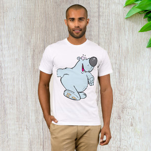 Grappig Cartoon Polar Beer Schattige Blauw Karakte T-shirt