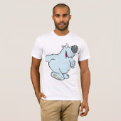 Grappig Cartoon Polar Beer Schattige Blauw Karakte T-shirt (Voorkant volledig)