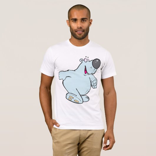 Grappig Cartoon Polar Beer Schattige Blauw Karakte T-shirt (Voorkant volledig)