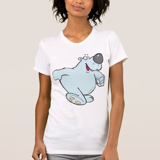 Grappig Cartoon Polar Beer Schattige Blauw Karakte T-shirt (Voorkant)
