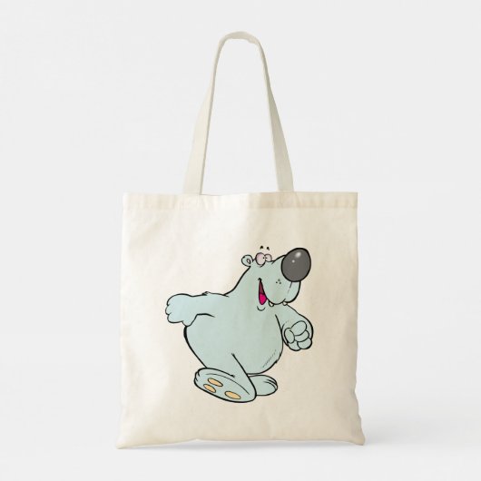 Grappig Cartoon Polar Beer Schattige Blauw Karakte Tote Bag (Achterkant)