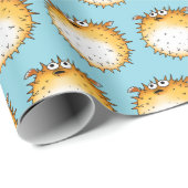 Grappig Cartoon Puffer Fish Design Cadeaupapier (Rol Hoek)