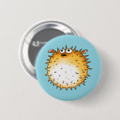 Grappig Cartoon Puffer Fish Design Ronde Button 5,7 Cm (Voorkant /achterkant)