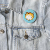 Grappig Cartoon Puffer Fish Design Ronde Button 5,7 Cm (In situ)