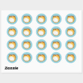Grappig Cartoon Puffer Fish Design Ronde Sticker (Vel)