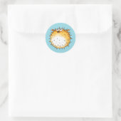 Grappig Cartoon Puffer Fish Design Ronde Sticker (Tas)