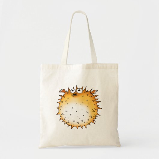 Grappig Cartoon Puffer Fish Design Tote Bag (Voorkant)