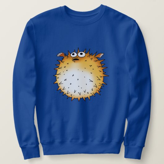 Grappig Cartoon Puffer Fish Design Trui (Design voorkant)