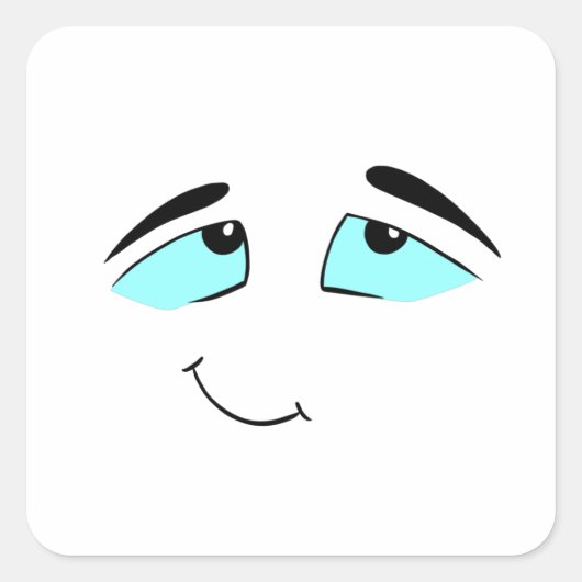 grappig cartoon shirt, grappige gezichten, cartoon vierkante sticker (Voorkant)