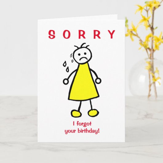 Grappig Cartoon Sorry dat ik me niet vergis. Kaart (Gele Bloem)