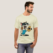 Grappig Cartoon T-shirt - Eigenzinnig & Speelse Hu (Voorkant volledig)