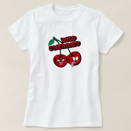 Grappig cartoon T-shirt met wilde kersen (Design voorkant)