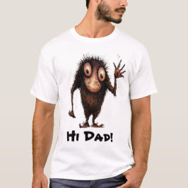 Grappig Cartoon Troll Gezegde "Hi Dad" T-shirt