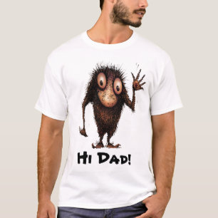 Grappig Cartoon Troll Gezegde "Hi Dad" T-shirt