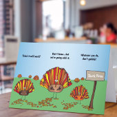 Grappig, Cartoon Turkije Thanksgiving vakantie Kaart