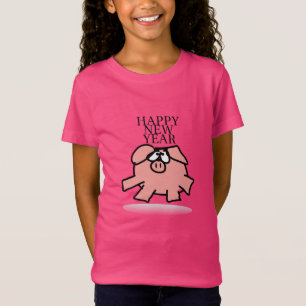 Grappig Cartoon Varkensjaar 2019 Meisje T-shirt