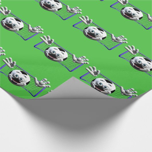 Grappig Cartoon Voetbal Cadeaupapier (Hoek)