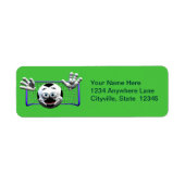 Grappig Cartoon Voetbal Etiket (Voorkant)