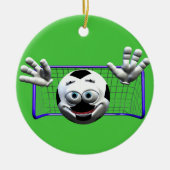 Grappig Cartoon Voetbal Keramisch Ornament (Voorkant)